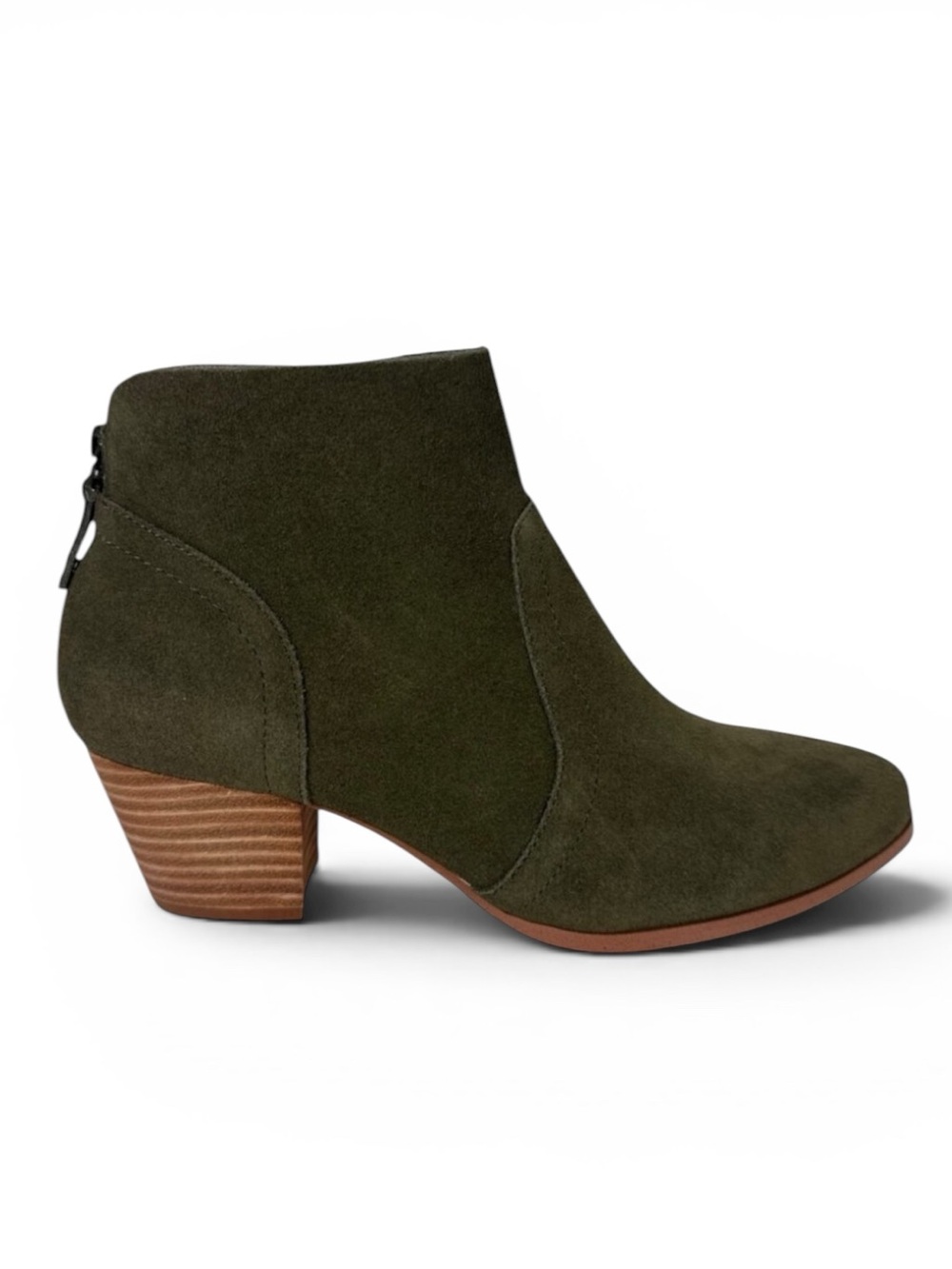 Violet & Red‎ Cupid Bootie Boot Women's 7.5M Olive Suede Leather NWOB 9325
